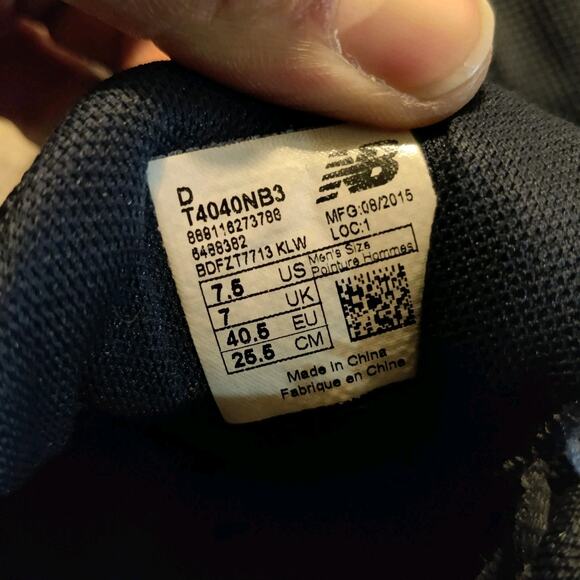 New Balance 4040 Shoes Mens 7.5 D Navy White Running Sneakers T4040NB3 - Picture 9 of 9